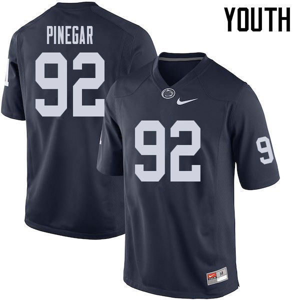 Youth #92 Jake Pinegar Penn State Nittany Lions College Football Jerseys Sale-Navy